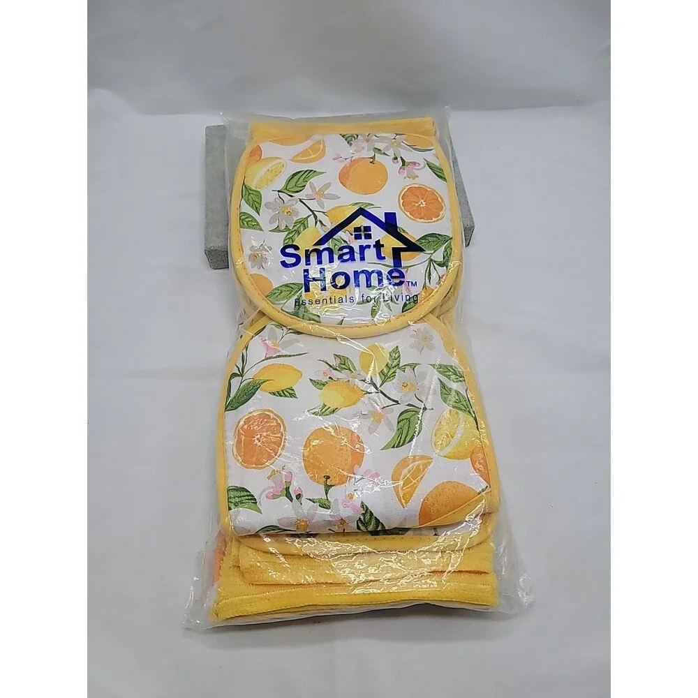 New Smart Home Essentials for Living Yellow Lemons 7 Piece Kitchen Gift Set Vtg